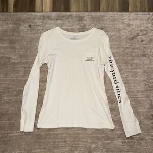 White and Navy Vineyard Vines Long Sleeve